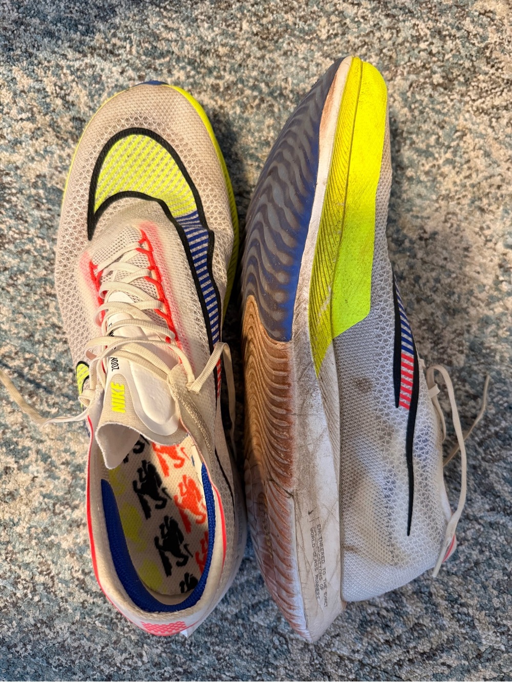 Nike White Neon Yellow Blue Streakfly (ZoomX Foam) Size US 13